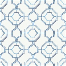 Gallina Blue Geometric Trellis Wallpaper