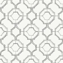 Gallina Charcoal Geometric Trellis Wallpaper