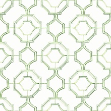 Gallina Green Geometric Trellis Wallpaper