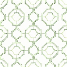 Gallina Green Geometric Trellis Wallpaper