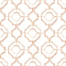 Gallina Orange Geometric Trellis Wallpaper