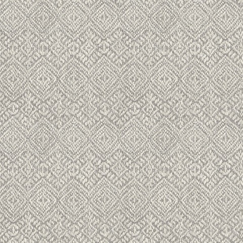 Gallivant Grey Woven Geometric Wallpaper