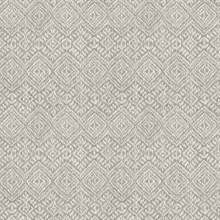 Gallivant Grey Woven Geometric Wallpaper