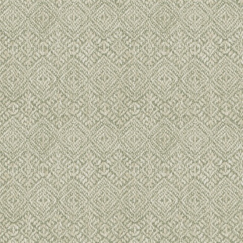 Gallivant Sage Woven Geometric Wallpaper