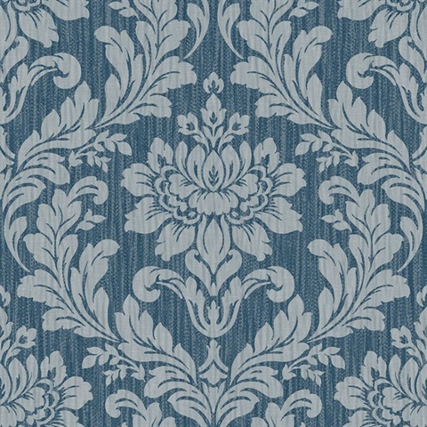 Galois Blue Damask Wallpaper
