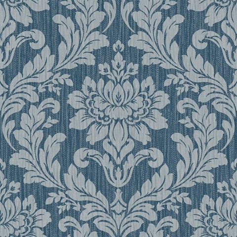 Galois Blue Damask Wallpaper