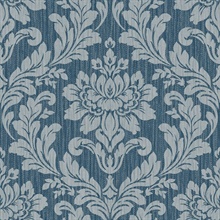 Galois Blue Damask Wallpaper