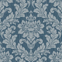 Galois Blue Damask Wallpaper