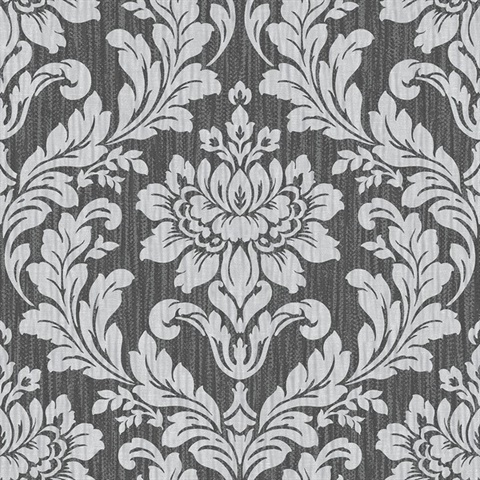 Galois Silver Damask Wallpaper