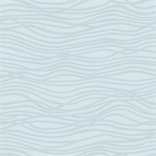 Galyn Sky Blue Pearlescent Glitter Textured Wave Wallpaper
