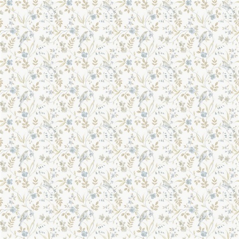Garden Bird Beige Wallpaper