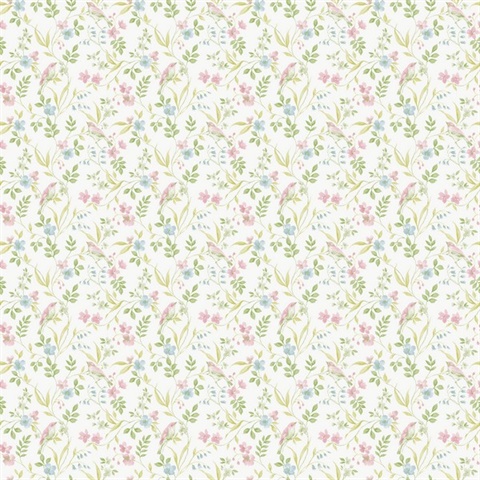 Garden Bird Green Wallpaper