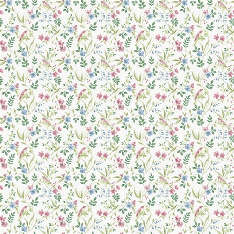 Garden Bird Green Wallpaper