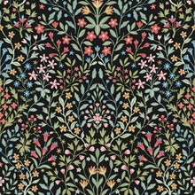 Garden Black & Multicolor Terrace Wallpaper