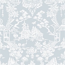 Garden Chinoiserie  Blue Dusk Peel and Stick Wallpaper