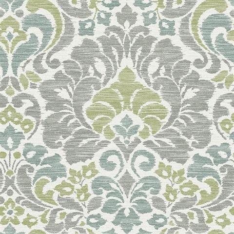 Garden of Eden Green Damask