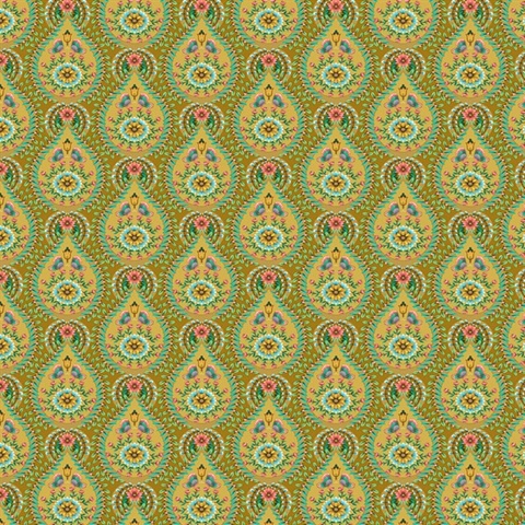 Garden Party Mustard Raindrops Wallpaper