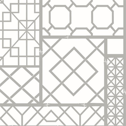 Garden Trellis Geometric Harbor Grey Peel and Stick Wallpaper