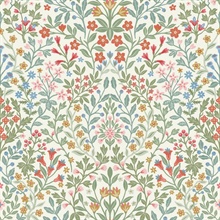 Garden White & Multicolor Terrace Wallpaper