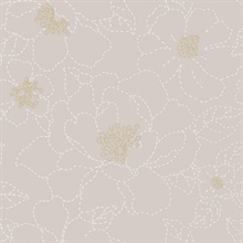 Gardena Lavender Embroidered Floral Wallpaper