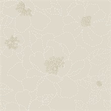 Gardena Light Grey Embroidered Floral Wallpaper