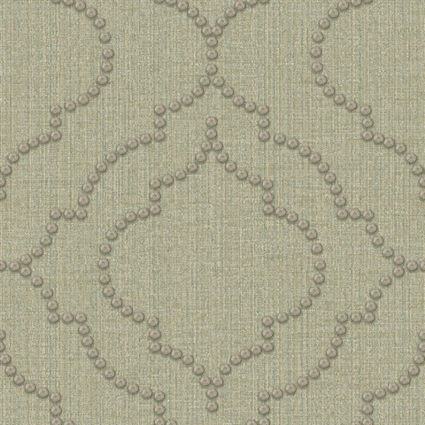 Garett Light Green Quatrefoil Wallpaper