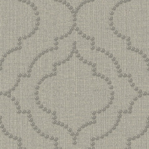 Garett Light Grey Quatrefoil Wallpaper