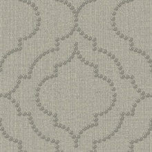 Garett Light Grey Quatrefoil Wallpaper