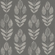 Garland Charcoal Block Tulip Wallpaper