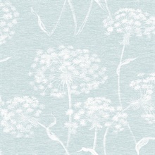 Garvey Light Blue Dandelion Wallpaper