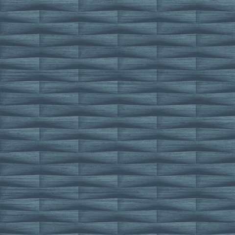 Gator Blue Abstract Geometric Block Stripe Wallpaper