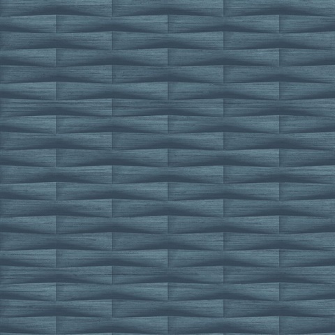 Gator Blue Abstract Geometric Block Stripe Wallpaper