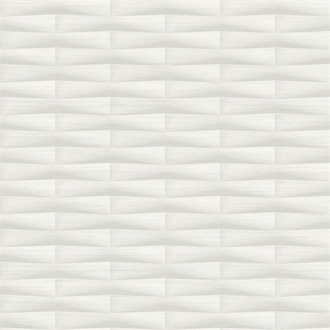 Gator White Abstract Geometric Block Stripe Wallpaper