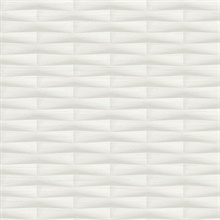 Gator White Abstract Geometric Block Stripe Wallpaper
