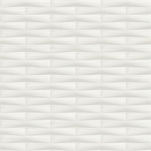 Gator White Abstract Geometric Block Stripe Wallpaper