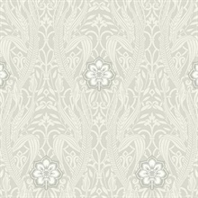 Gatsby Grey Damask Wallpaper