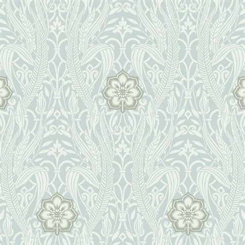 Gatsby Sky Damask Wallpaper