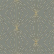 Gem Geometric Geometric Grey & Metallic Gold Peel and Stick Wallpaper