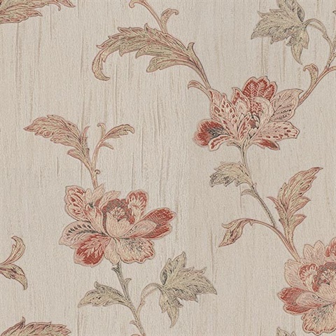Gemma Red Embroidered Jacobean Floral