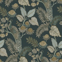 Geneva Sea Green Peacock Paradise Wallpaper