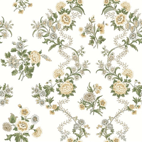 Genevieve Butter Floral Trail Wallpaper