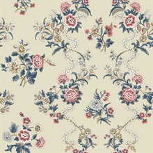 Genevieve Rose Floral Trail Wallpaper