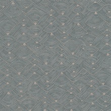 Geo Blue Swirl Motif Wave Wallpaper