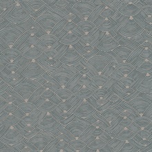 Geo Blue Swirl Motif Wave Wallpaper