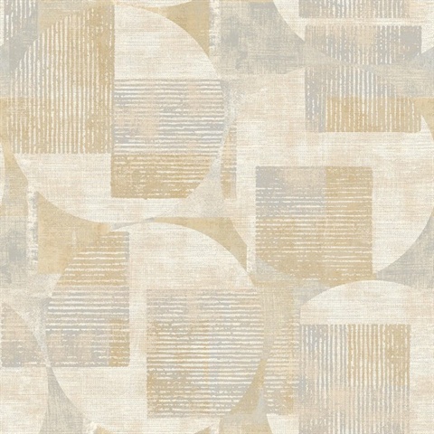 Geo Canvas Beige Wallpaper