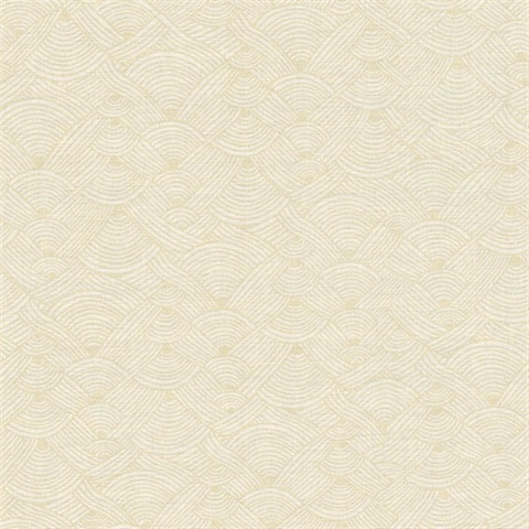 Geo Cream Swirl Motif Wave Wallpaper