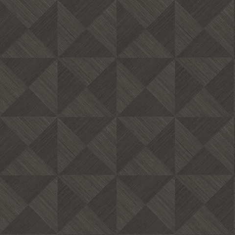 Geo Inlay Charcoal Peel and Stick Wallpaper