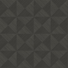 Geo Inlay Charcoal Peel and Stick Wallpaper