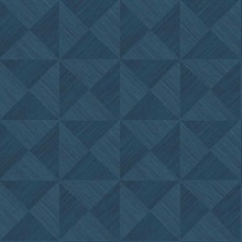 Geo Inlay Denim Blue Peel and Stick Wallpaper