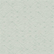 Geo Sage Swirl Motif Wave Wallpaper